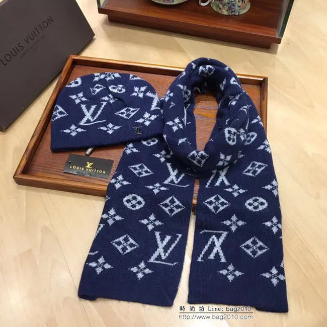 路易威登LV 原單新款 情侶款帽子圍巾套裝 男女同款 LLWJ8033